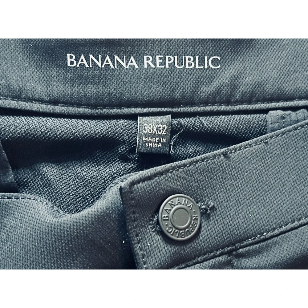 Banana Republic Chino Black Pants Mens (38X31) Khaki Performance Tech 1557516